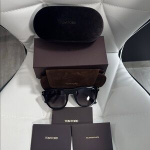 Tom Ford Black 2 in 1 Sunglasses with 2 cases and original box